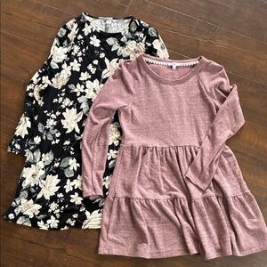 Elegant Floral and Dusty Pink Dress Set